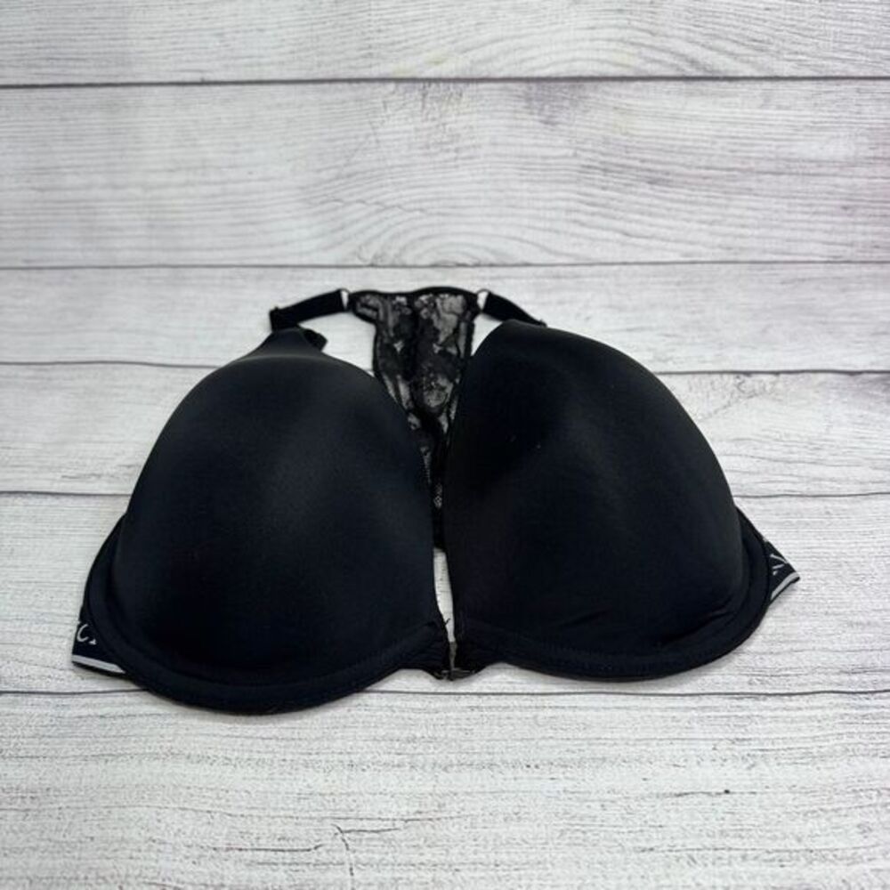 Victoria's Secret T-Shirt Lightly Lined Black Lace Bra with Memory Foam 32DDD
